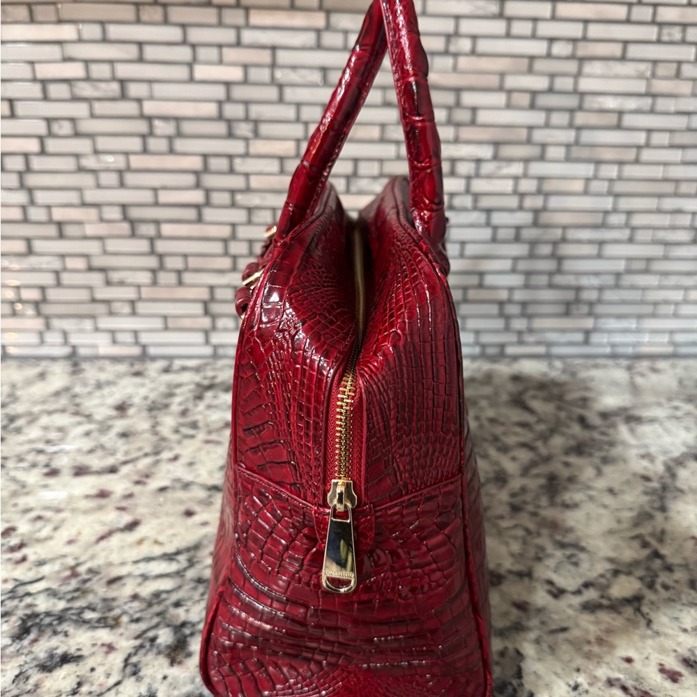 Brahmin Red Crocodile Embossed Satchel - Picture 6 of 7